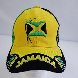 Jamaica Flag Colors 3D Embroidered Strapback Baseball Cap Hat